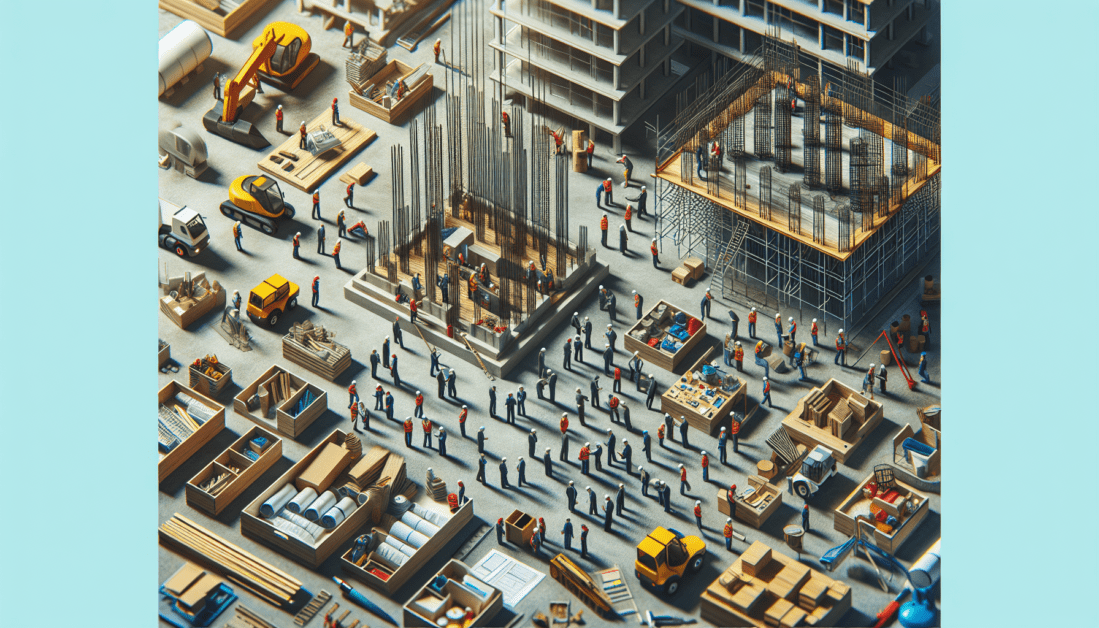 Construction law guide with contracts and hard hat