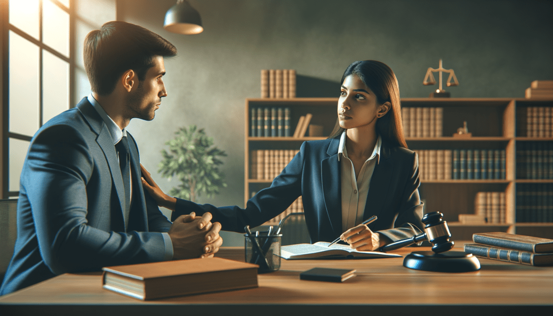 Contract Handshake with Legal Scales Background