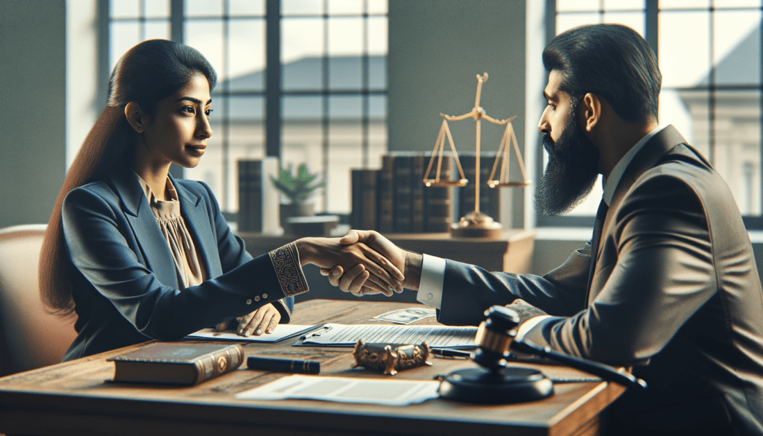 Bankruptcy trustee reviewing financial documents at desk