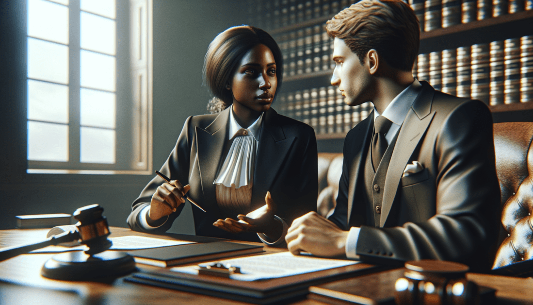Two professionals shaking hands over documents