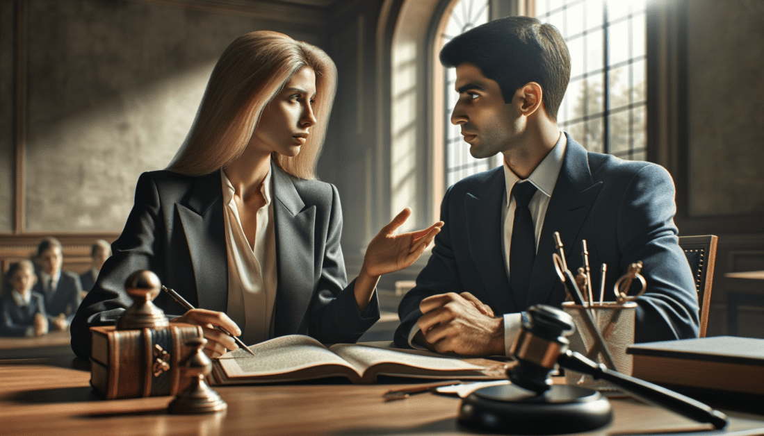 Lawyer explaining comparative negligence concept