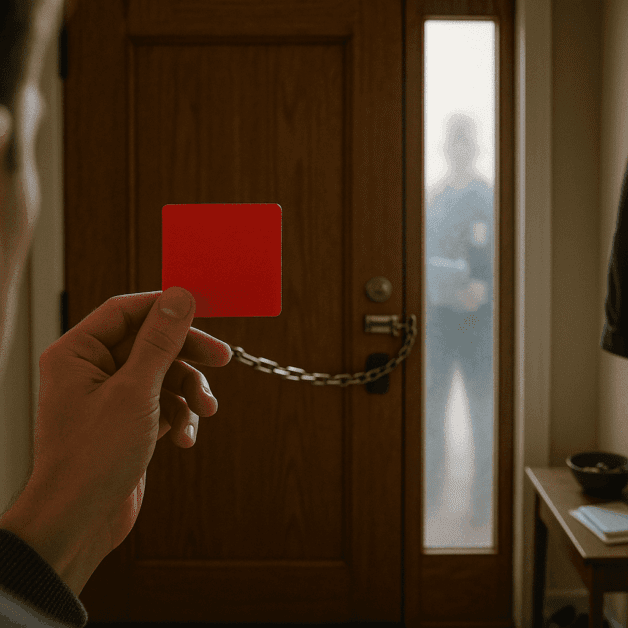 Red Card Displaying "know Your Rights" Text