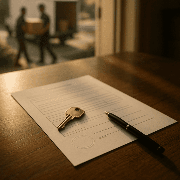 Quitclaim Deed Document with House Keys