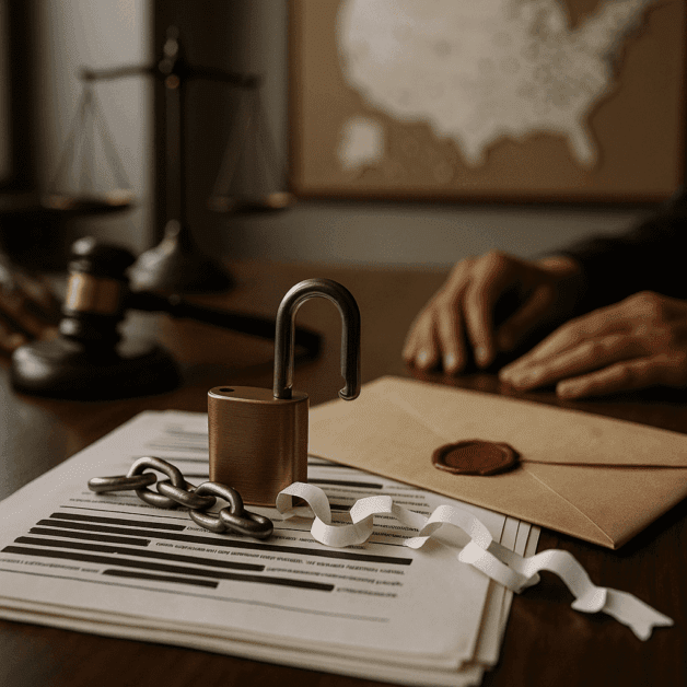 Gavel on legal documents with NDA text