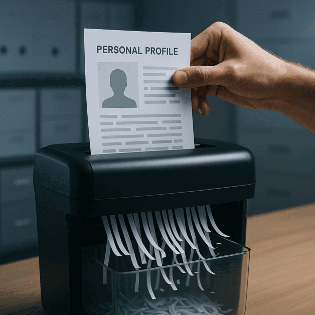 Person deleting personal data from broker sites