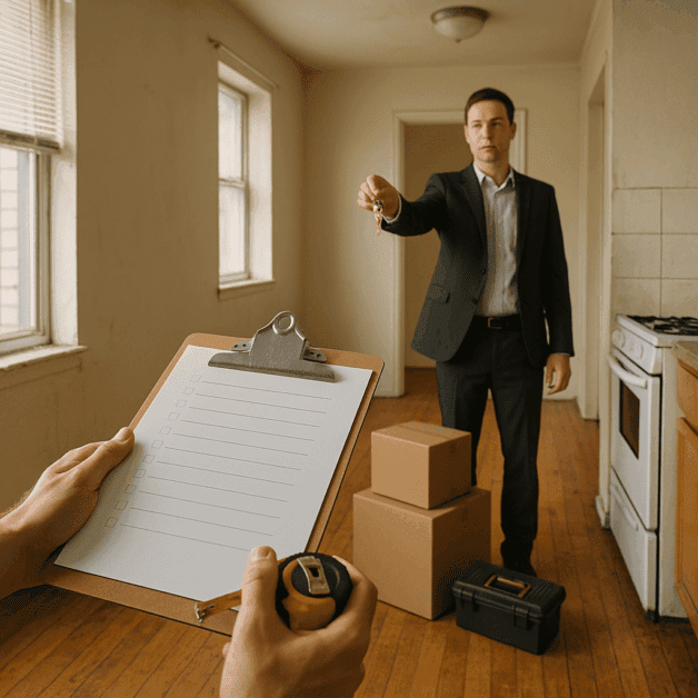 Rental lease agreement document with pen