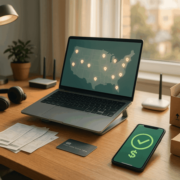 Person working from home office setup