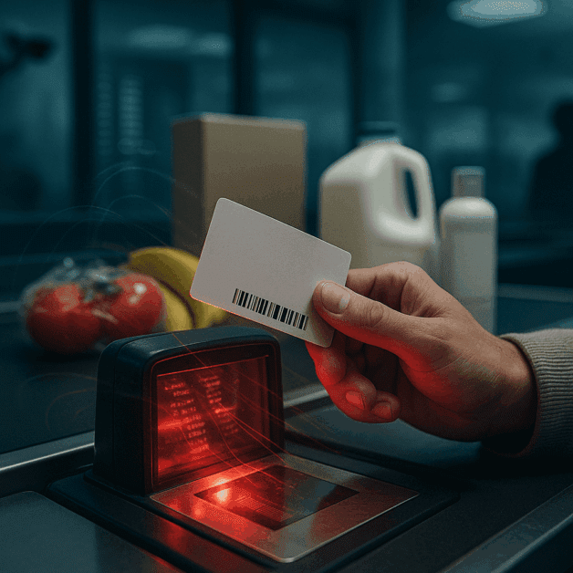 Loyalty card with data privacy warning
